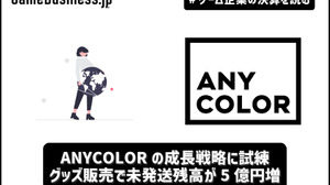 ANYCOLORの成長戦略に試練―グッズ販売で未発送残高が5億円増、イベントで巻き返しへ【ゲーム企業の決算を読む】 画像