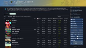 「生成AI利用した作品のフィルタ」機能をSteamDBが実装―AI利用を開示した作品を一括で非表示に 画像