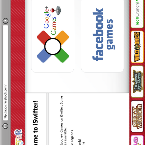 FacebookのFlashゲームをiPadでプレイするアプリ『iSwifter』が面白い・・・クラウドストリーミング 画像