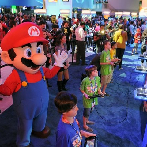 【E3 2014】任天堂、子どもたちを招いて会場で「キッズコーナー」イベントを開催・・・宮本氏らも参加 画像