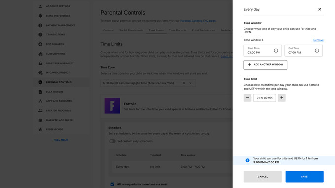 『フォートナイト』と「UEFN」に子どもの遊びすぎを防ぐペアレンタルコントロールが導入