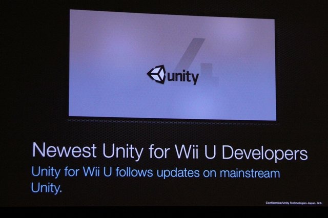 GDC 2013、2日目に開催された「Unity Technologies Developer Day」。これはUnityに関する様々なセッションが1日を通じて行われるプログラム。その1つとしてWii Uバージョンについて紹介する「Unity and Nintendo Wii U」が実施されました。